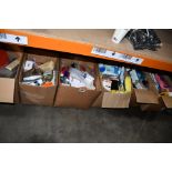 Six boxes of assorted miscellaneous items to include household items, souvenirs and related items.