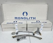 Four boxed as new Monolith One Hole Mixer Taps (P/N: R0101020185) and a boxed as new Monolith One Ho