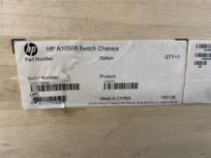 An HP A10508 Switch Chassis (PN: JC612A) (As new, box opened. Palletised. Sold as seen).