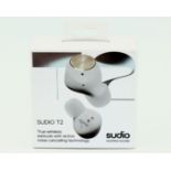 Five boxed as new Sudio T2 True Wireless Earphones in White (Boxes sealed) (EAN: 8174270292204).