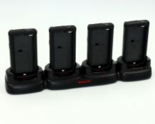 Four pre-owned Honeywell Captuvo SL22 Barcode Sled (Batteries included. P/N: SL22-022201) with Honey