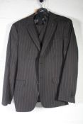 An as new Jack Martin London Suit (Size 40, brown pin-stripe, 3-piece).