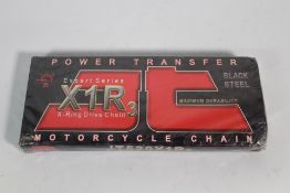 An as new JT Power Transfer Expert Series 520 X1R3 X-Ring Drive Chain Motorcycle Chain, 112 DL Black