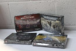 Four Warhammer assorted plastic kits to include Necrons Canoptek Wraiths, Space Marines Primaris Inv