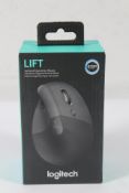 An as new Logitech Lift Vertical Ergonomic Wireless Mouse, 5099206099784.