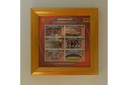 Manchester United Stamp Sheet 2002/03 Grenada - Framed