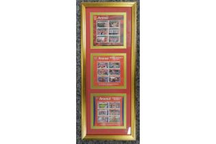 Arsenal 3 Stamp Sheets Framed