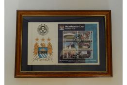 Manchest City FC 1st Day Card 2001 - Framed