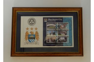 Manchest City FC 1st Day Card 2001 - Framed