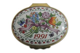 Halcyon Days 1991 A Year to Remember Enamel Box