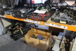 Pre-owned Power Tools to include a MacAllister Double Bevel Slide Mitre Saw, Einhell RT-RH32 Rotary