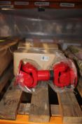 Three as new unbranded red heavy duty cardan shafts.