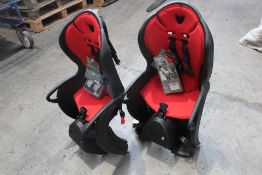 Two Hamax Kiss Rear Frame Mount Bicycle Child Seats (Some minor scuffs to plastic).