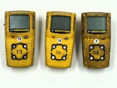 Three pre-owned BW Gas Alert Micro Clip XT Multi Gas Detectors (Untested, sold as seen).