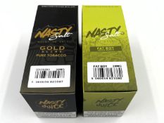 Seven boxes of ten Nasty Salt Gold Blend Pure Tobacco 10ml 20mg Nic Salt E-Liquid (BBD: Jan 2025) an
