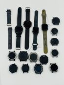 Fourteen pre-owned Garmin smartwatches (untested) and two pre-owned Apple watches (iCloud account lo