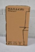 A boxed as new Harakiri pendant lighting black/smoke design (Box sealed) (RRP EUROS 321).