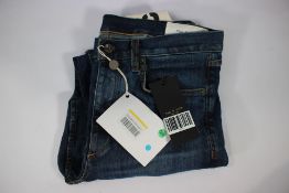 A pair of as new Rag & Bone New York Fit 2 Throop Slim Fit Mid Indigo Authentic Stretch Jean, Size 3