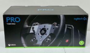 A boxed as new Logitech G Pro Racing Wheel (P/N: 941-000196 EAN: 5099206091702) (Box opened).