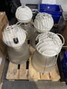 Four pre-owned industrial lights.