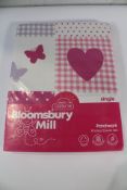 Twelve Bloomsbury Mill - Patchwork Butterflies & Hearts Kid's Single Bed Duvet Cover and Pillowcase