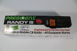President Randy III Portable CB Radio - All European Norms (UK adaptor required).