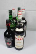 Four Pimms No1 (4 x1ltr), two Vermouth Extra Dry (2 x 1ltr) and one Tia Maria Cold Brew Coffee Lique