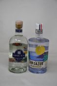 Two bottles of Song Cai Vietnam Dry Gin (700ml) and Gin D'Azur Mediterranean Gin (700ml)