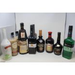 Twelve Assorted Liqueurs to include One Drambuie Honeyed Scotch Whisky Liqueur 70cl, BV Land Apricot