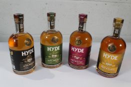 Four Hyde Irish Whiskeys (700ml): No.6 President's Reserve, No.12 Single Pot Still, No.10 Banyuls Si