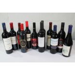 Twelve Assorted Reds to include Egri Bikaver Bull 2019 (14.5%), Vergelegen Reserve Cabernet Sauvigno