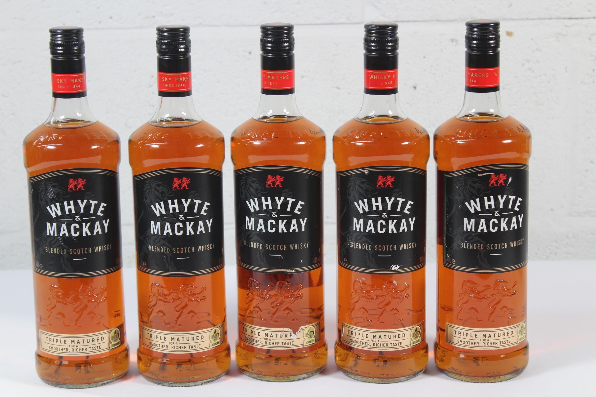 Five Whyte & Mackay Blended Scotch Whisky 5 x 1ltr.