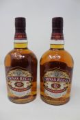 Two Chivas Regal 12 Years Blended Scotch Whisky (40%, 1000ml).