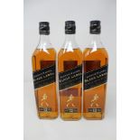 Three Johnnie Walker Black Label 12 Year Old (40%, 70cl).