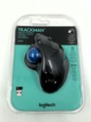 Four as new Logitech M570 Trackman Wireless Trackball Mice (Packaging sealed) (EAN: 097855070296).