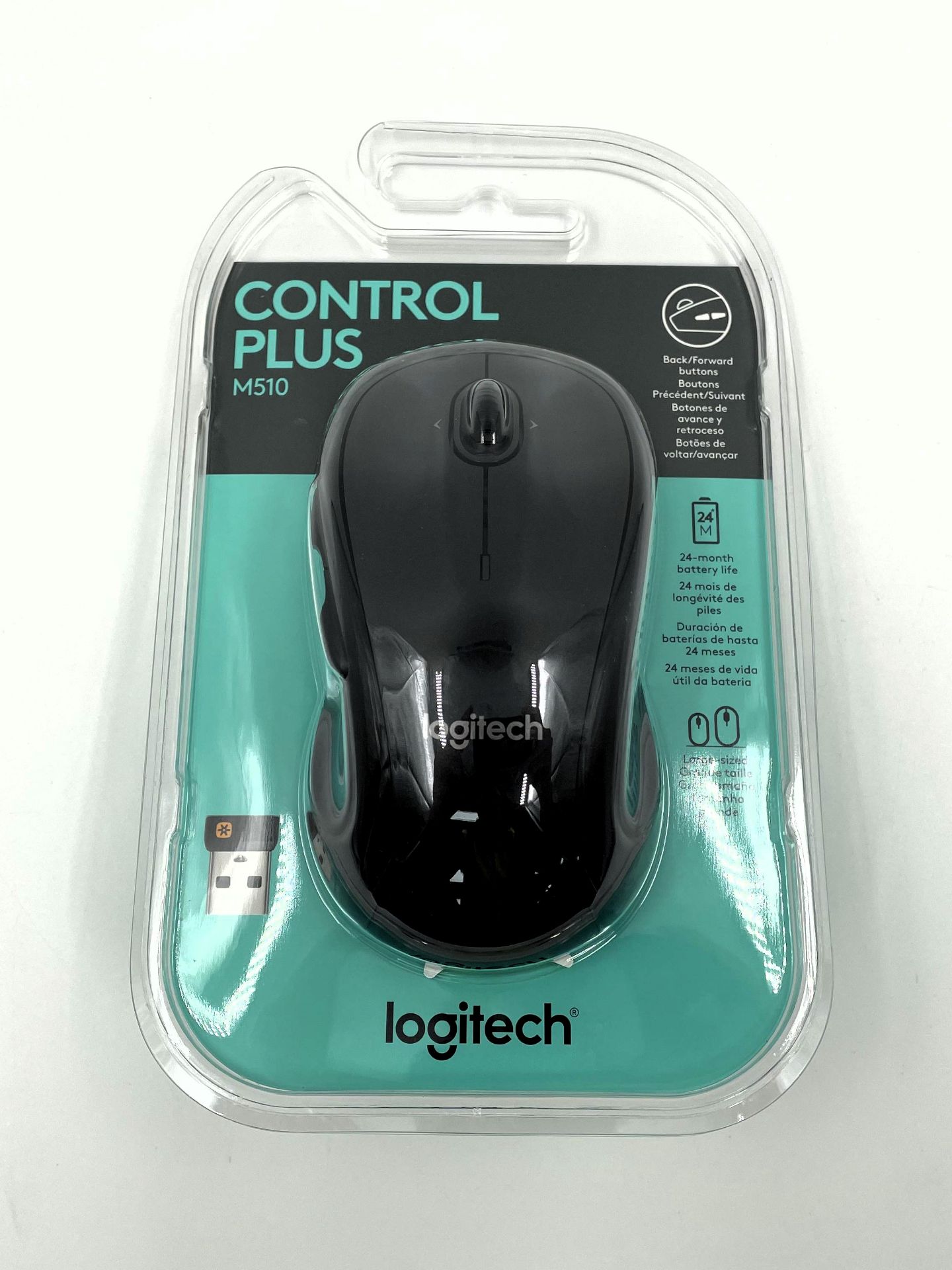 Four as new Logitech M510 Wireless Mice in Black (P/N: 910-001822).