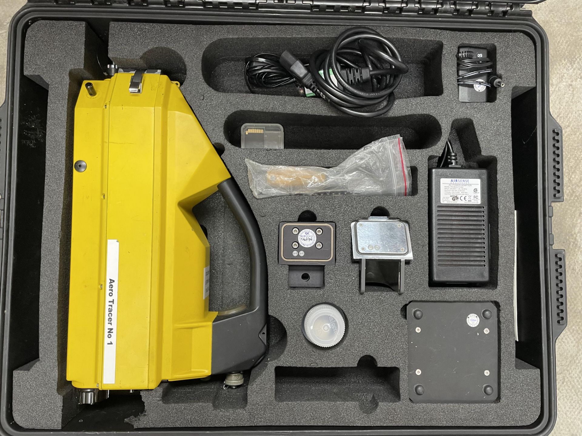 A pre-owned Airsense Aerotracer Volatile Compound Analyzer with accessories in foam lined PeliCase (