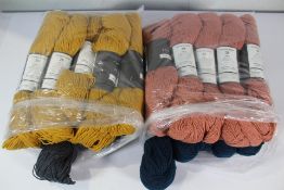 Twenty Isager Jensen Yarns: Colours 47, 80, 93 and 101 - Five of each.