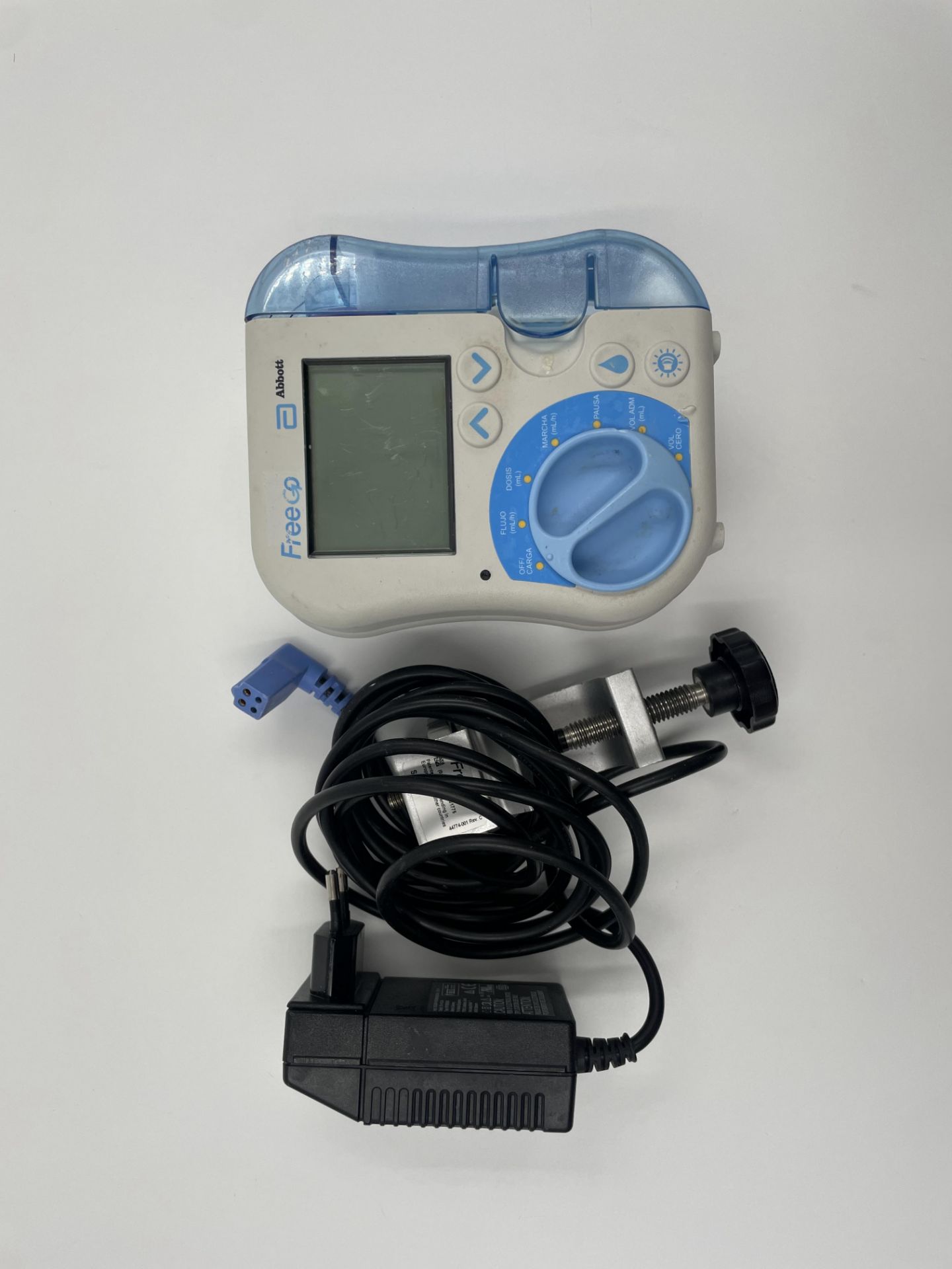 A pre-owned Abbott FreeGo Nutrition Pump (Untested, sold as seen).