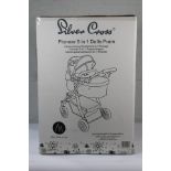 Three Silver Cross Pioneer 5 In 1 Dolls Prams Age 4 - 6, Limited Edition, Red Polka Dot, Boxed.