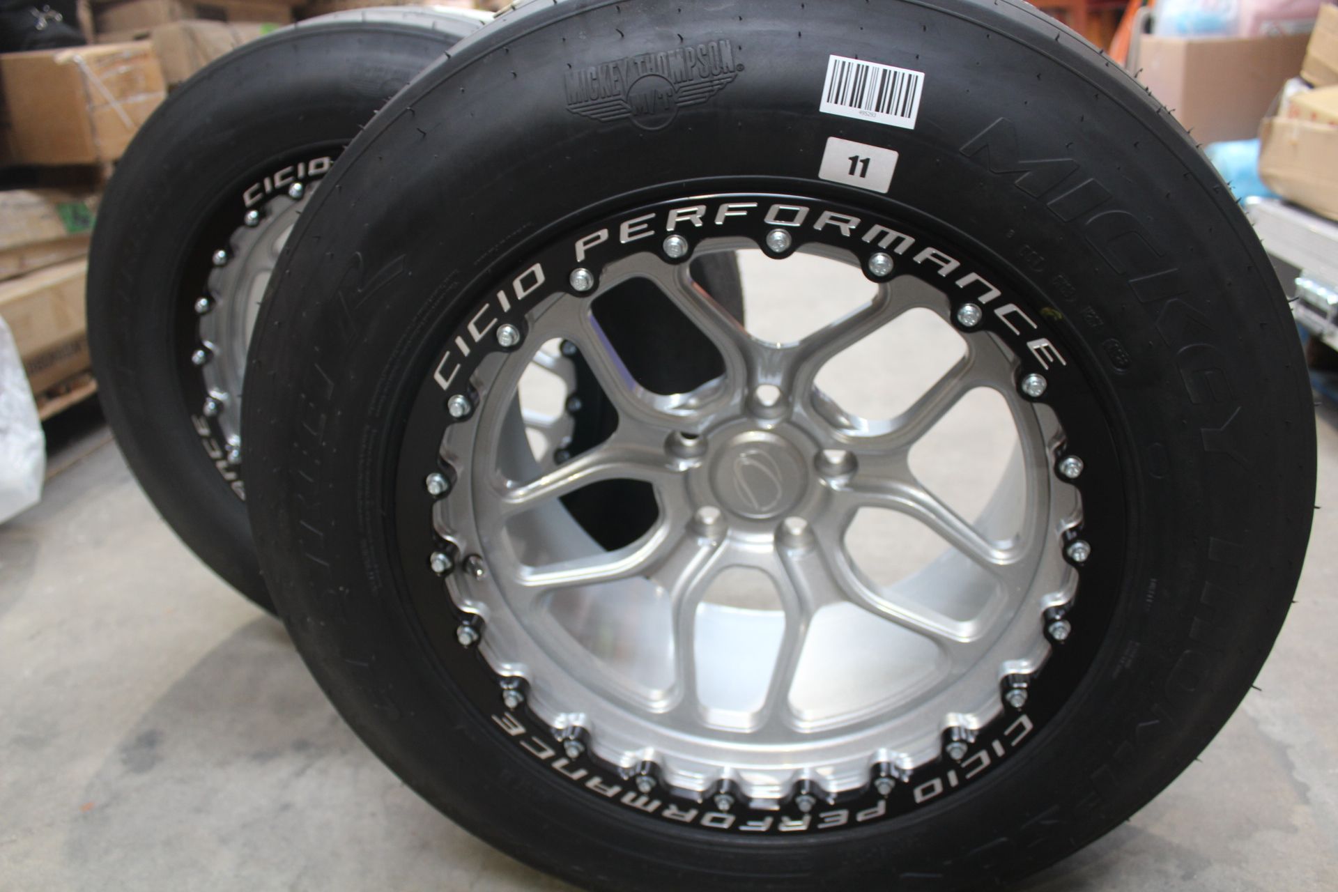 Two Cicio Performance Drag Wheels for a Nissan R35 GTR with Mickey Thompson E.T Street R Tyres. - Image 6 of 7