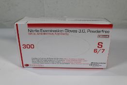 Twenty Boxes of 300 Nitrile Examination Gloves 3.0, Powderfree - S (6/7) (White, Ambidextrous, Non-S