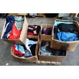 Six Boxes of Pre-Owned Clothing and Related Items.