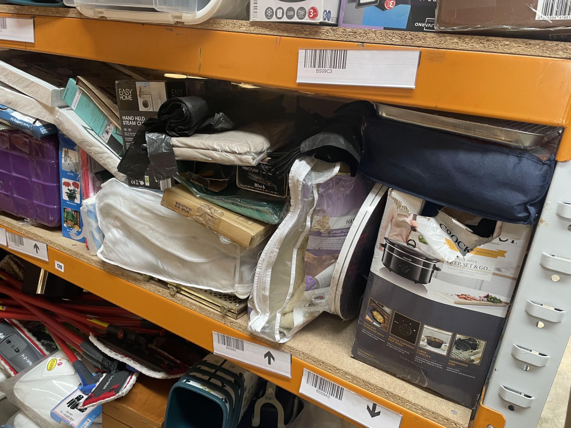 Three Shelves of assorted Homeware & Kitchen Items, including Pots, Pans, Mops, Bins and many more. - Image 4 of 6