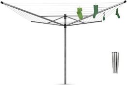 Brabantia Lift-O-Matic 50m 4-Arm Rotary Airer with Ground Spike. Good Condition , Missing Top Cap (V