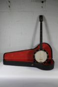 Windsor 5-String Zither Banjo (Tunneled 5th String) With Case. Pre-owned. (Case has Some damage).