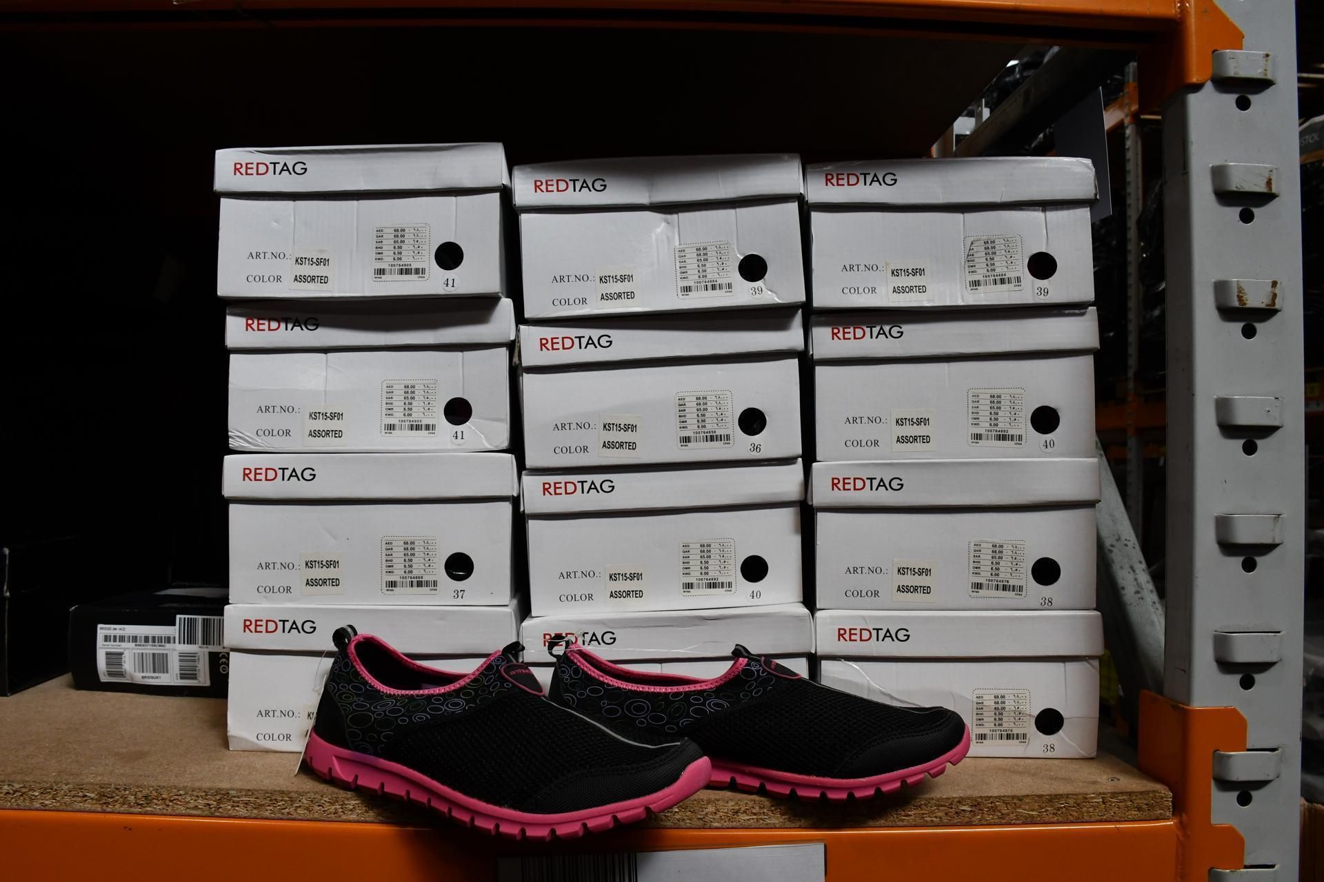 Twelve RedTag Running Shoes, Pink/Black, Mixed Sizes. Women's. Unworn with Boxes, Unworn