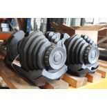 Pair of Braingain 40KG Adjustable Dumbbells (Some damage to the base).