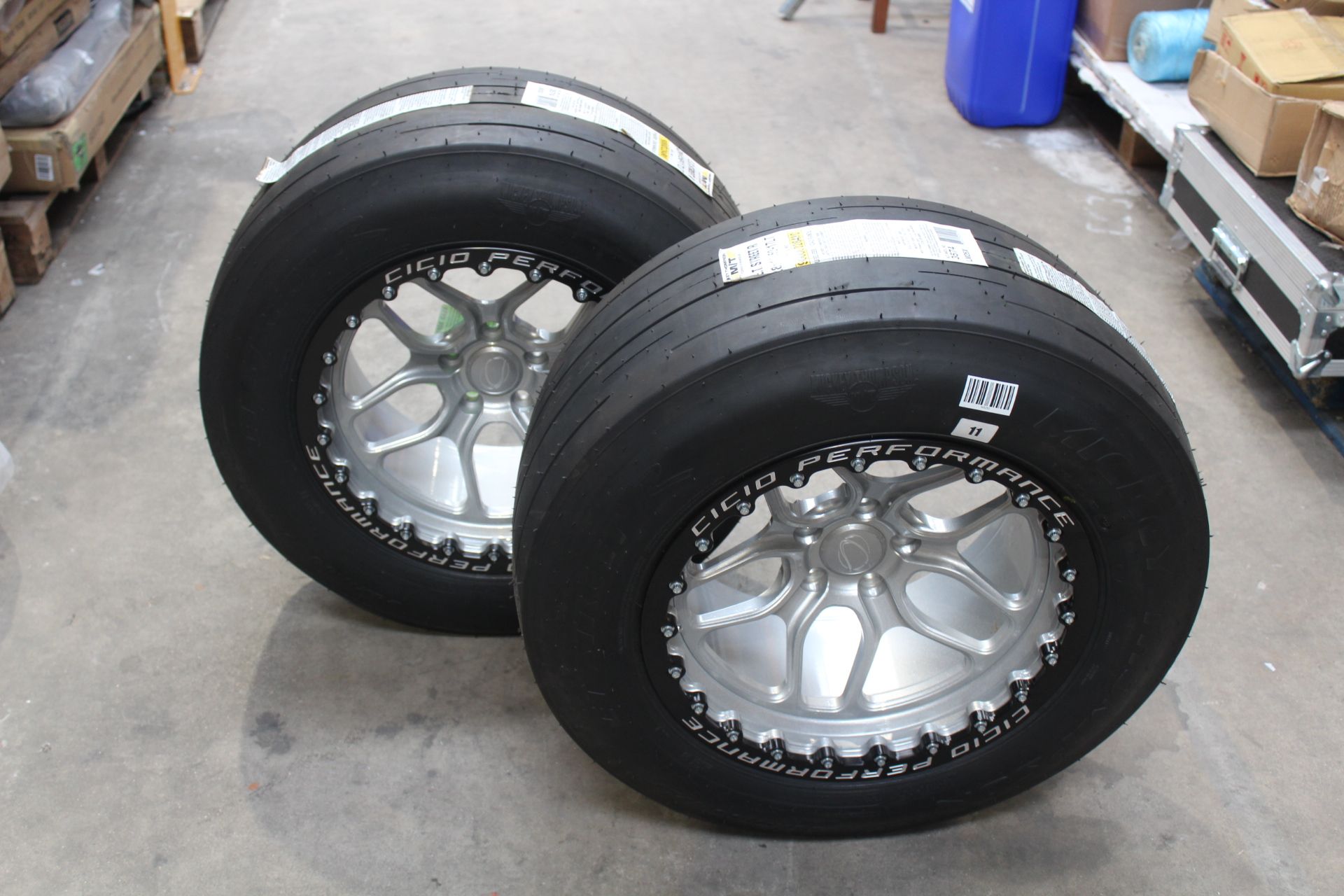 Two Cicio Performance Drag Wheels for a Nissan R35 GTR with Mickey Thompson E.T Street R Tyres. - Image 2 of 7