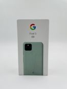 As new Google Pixel 5 128GB in Sorta Sage (Box sealed) (M/N: GTT9Q SKU: GA01986-UK).